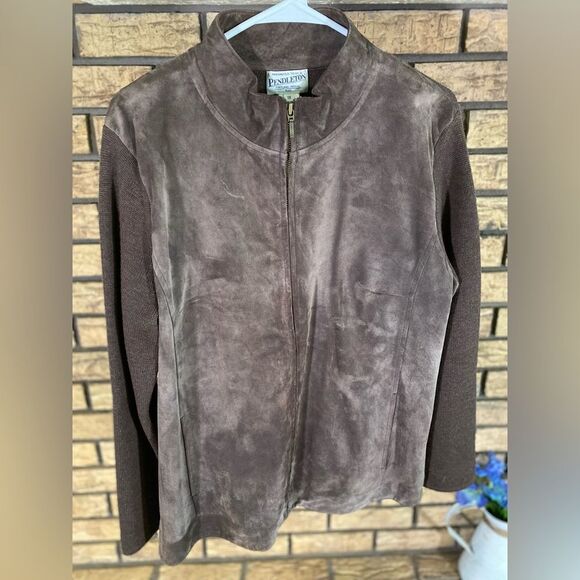 Pendleton leather‎ and wool jacket - Picture 1 of 5